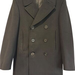 Vintage USNaval Academy Pea Coat Men’s Medium Jacob Reed’s Sons Heavy Wool Black